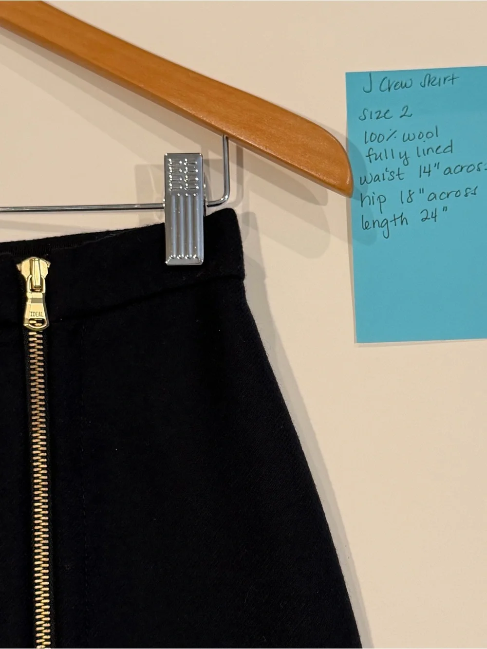 J CREW Women Zipper Skirt Black 2